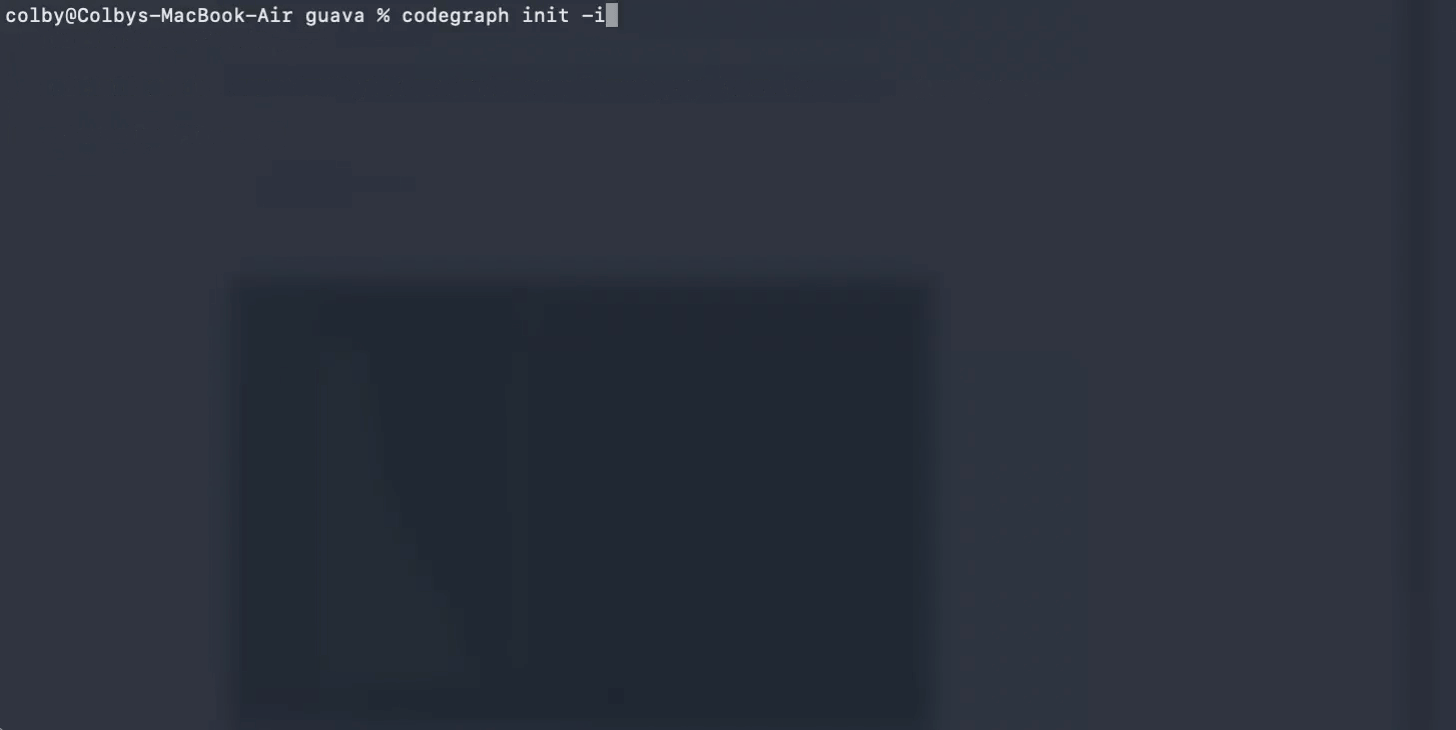 codegraph init -i indexing a codebase